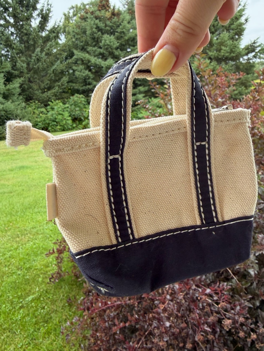 Llbean mini tote keychain charm accessory NWT navy - Picture 5 of 5